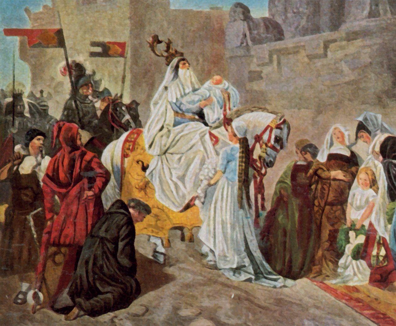 Grev Eberhard av Württembergs tilbakekomst etter slaget ved Döffingen av Emil Johann Lauffer
