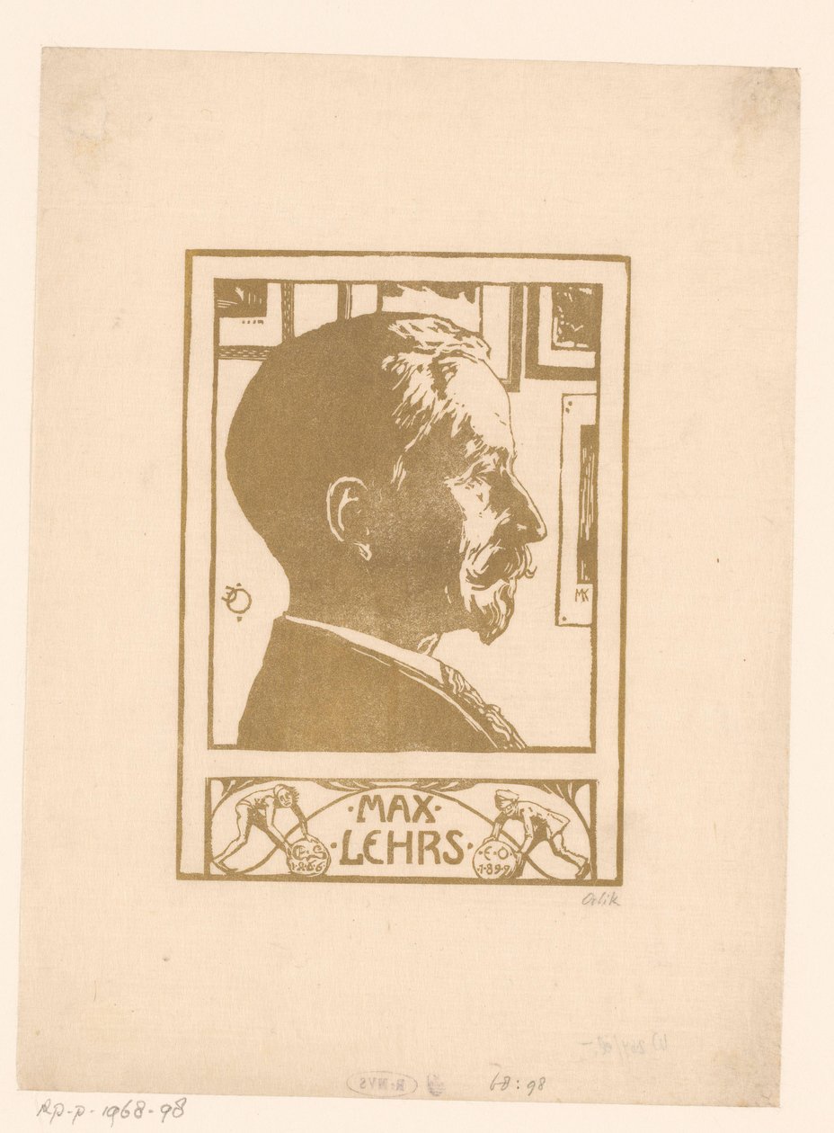 Portrett av Max Lehrs av Emil Orlik (signed by artist)