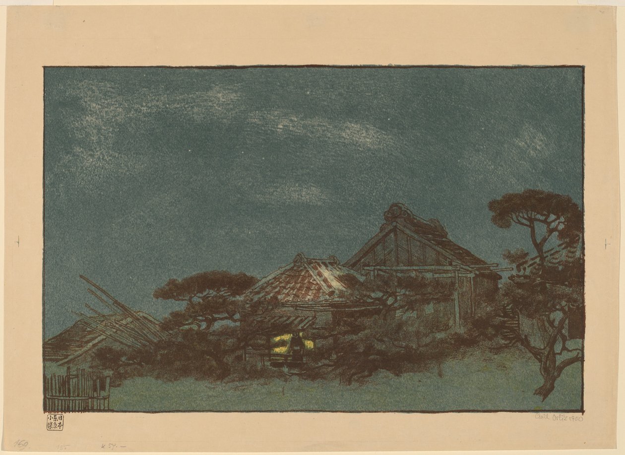 Kveld i Fukagawa av Emil Orlik