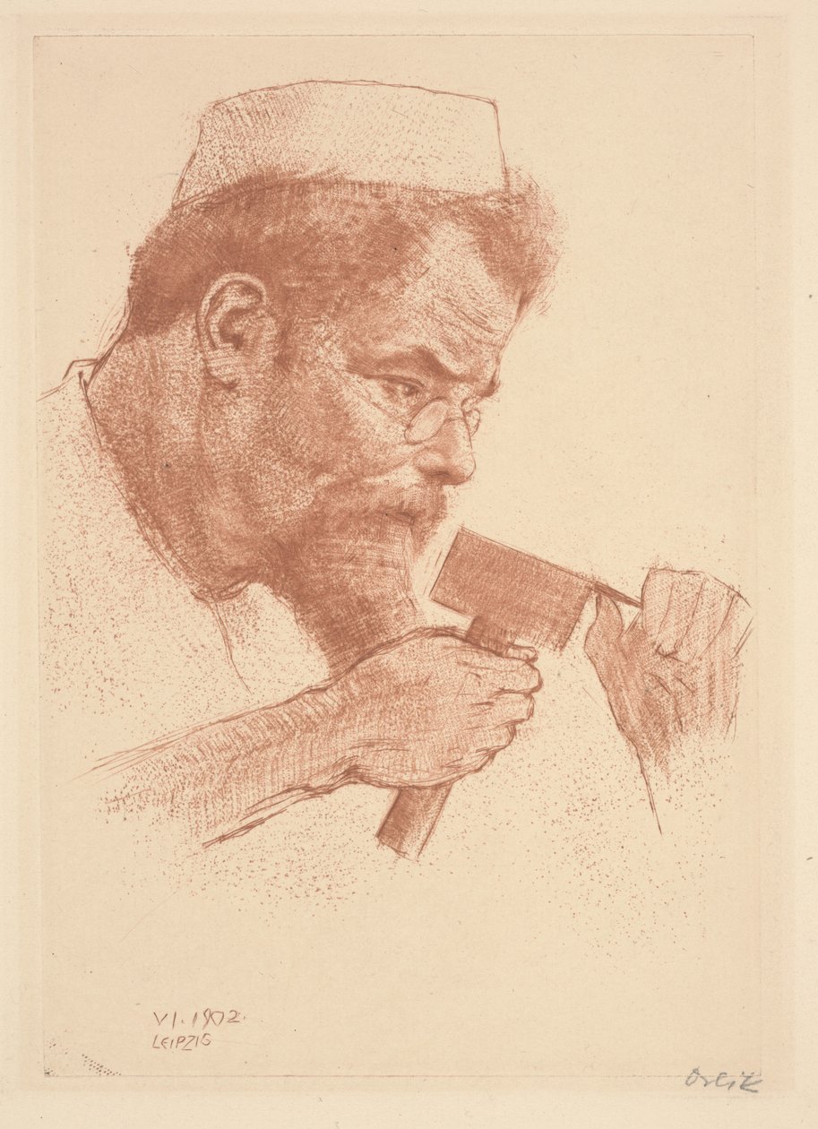 Max Klinger på jobb av Emil Orlik