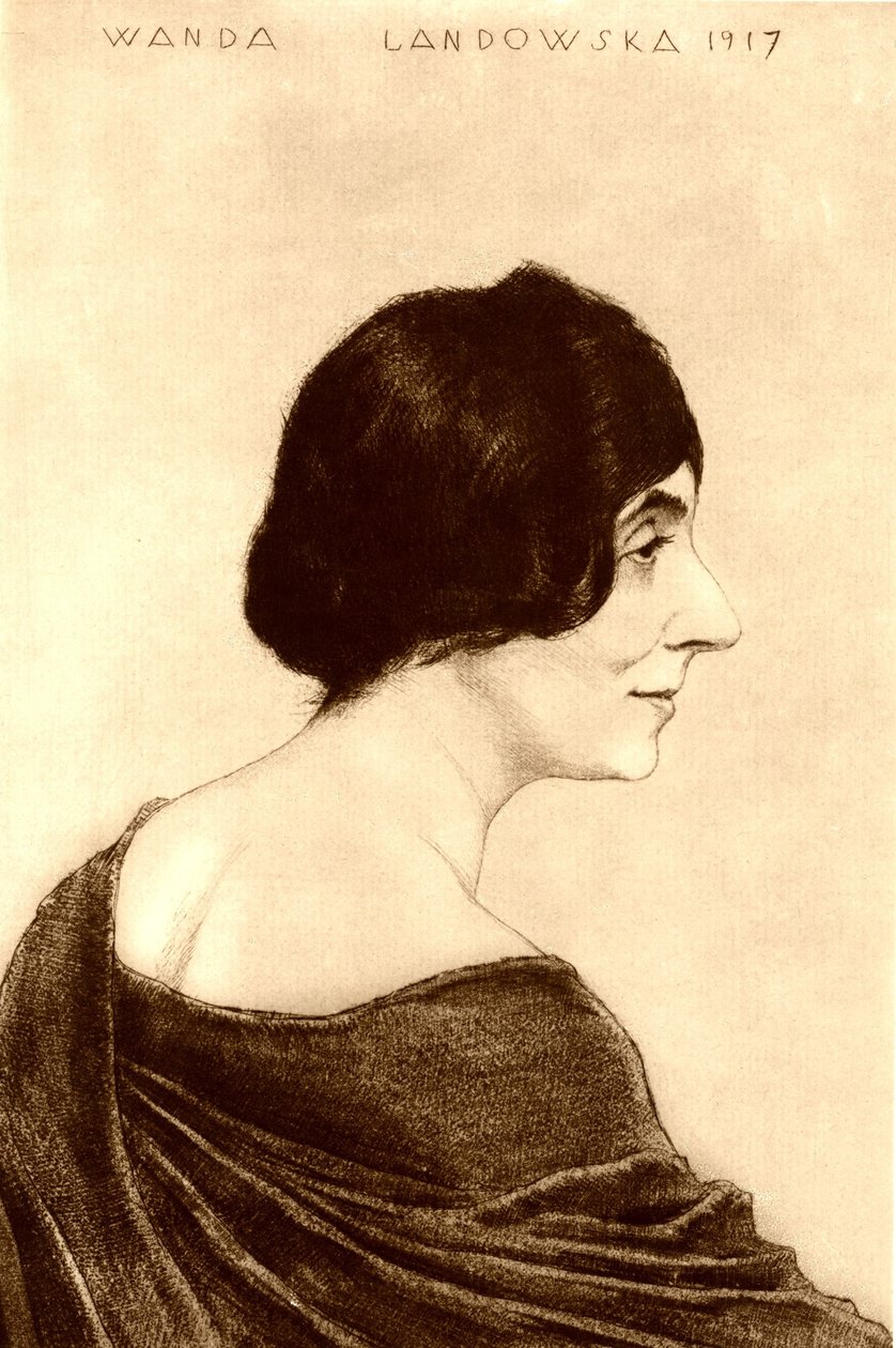 Portrett av Wanda Landowska 1879-1959, 1917 av Emil Orlik