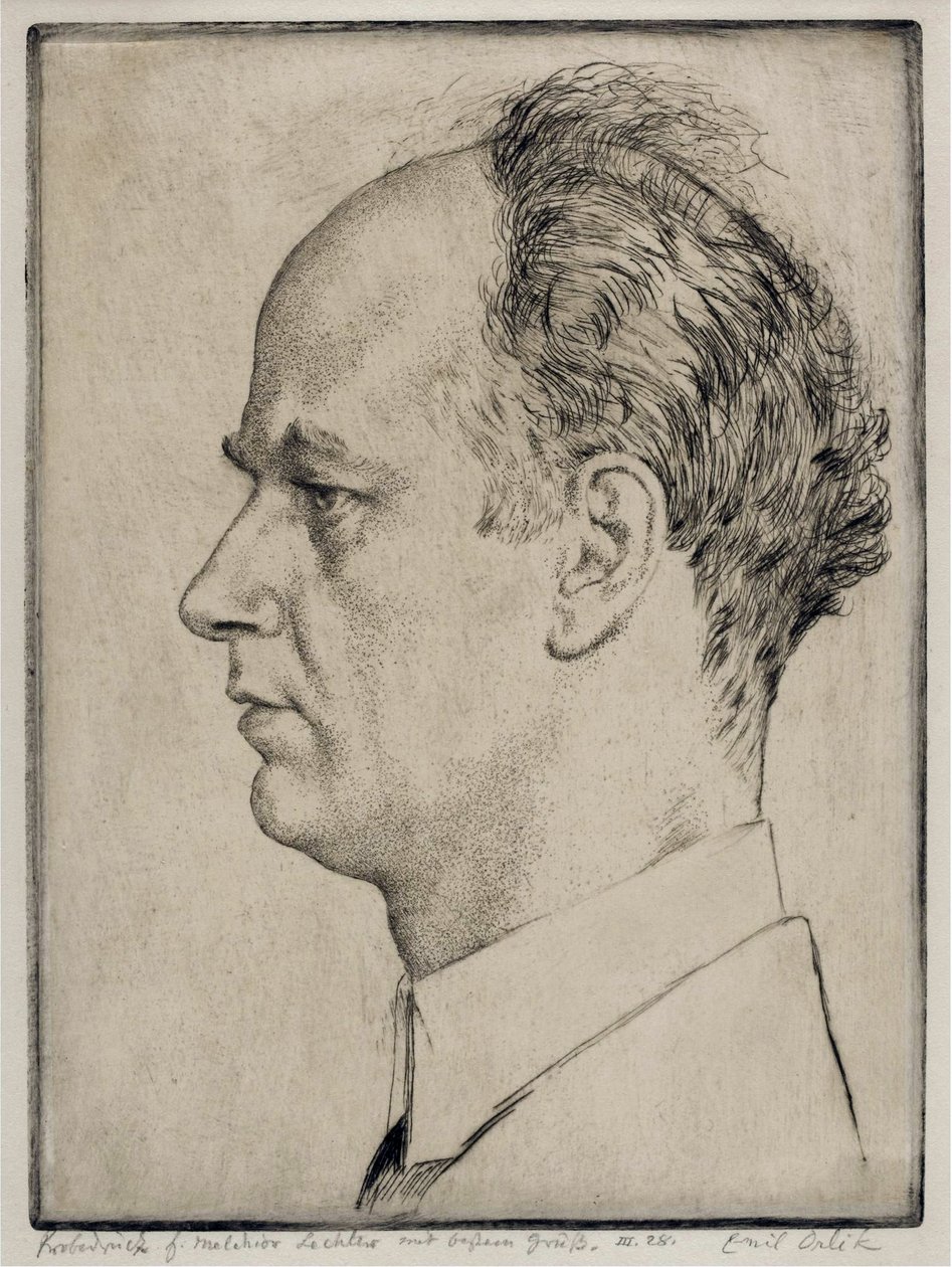 Portrett av Wilhelm Furtwaengler (1886-1954) - Orlik, Emil (1870-1932) - 1928 - Etsning - 39x31,5 - Privat samling av Emil Orlik