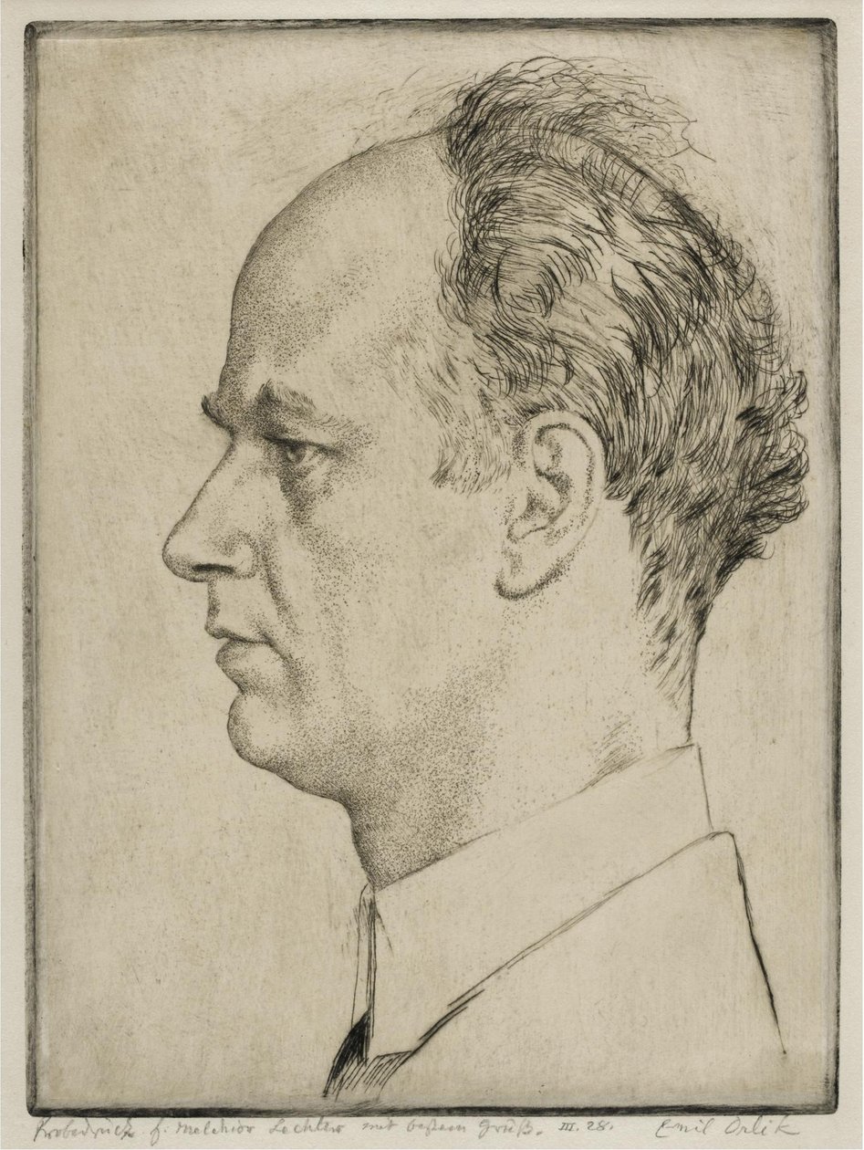 Portrett av Wilhelm Furtwangler 1886-1954, 1928 av Emil Orlik