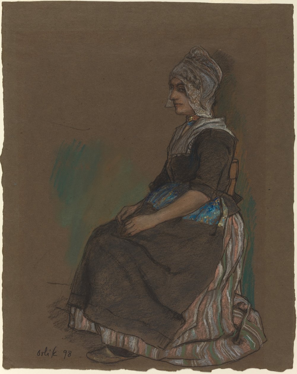 Volendam jente i kostyme av Emil Orlik
