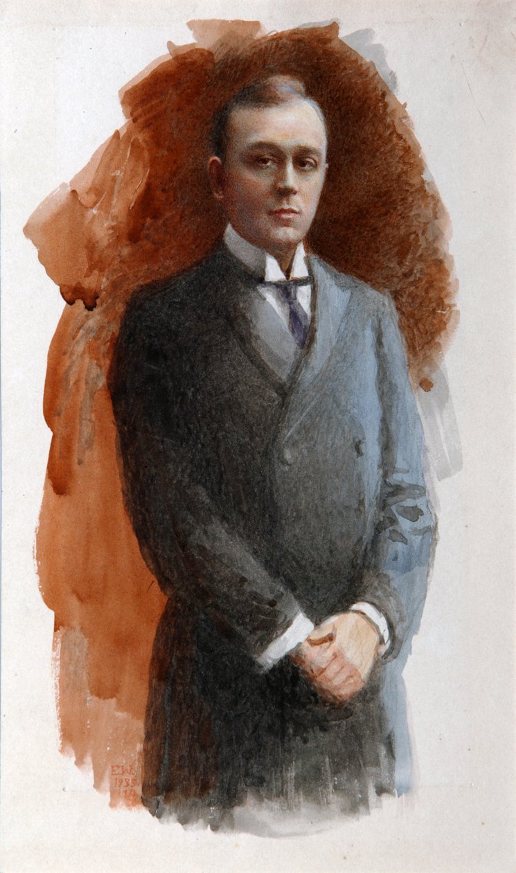 Portrett av operasangeren Leonid Vitalyevich Sobinov 1872–1934, 1934. av Emil Oskarovich Wisel