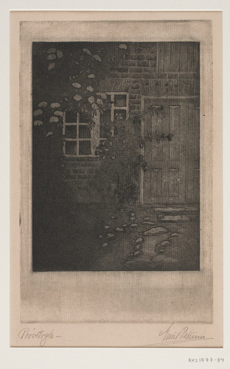 Husvegg med blomster av Emil Petersen