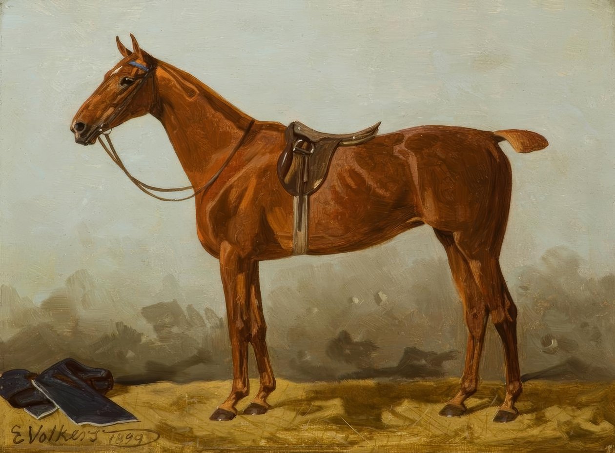 E. Volkers, Gesattelter Fuchs av Emil Volkers