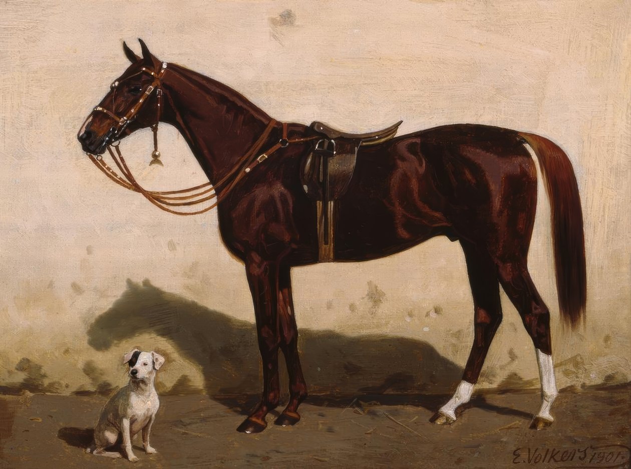 Salet rev med hund av Emil Volkers