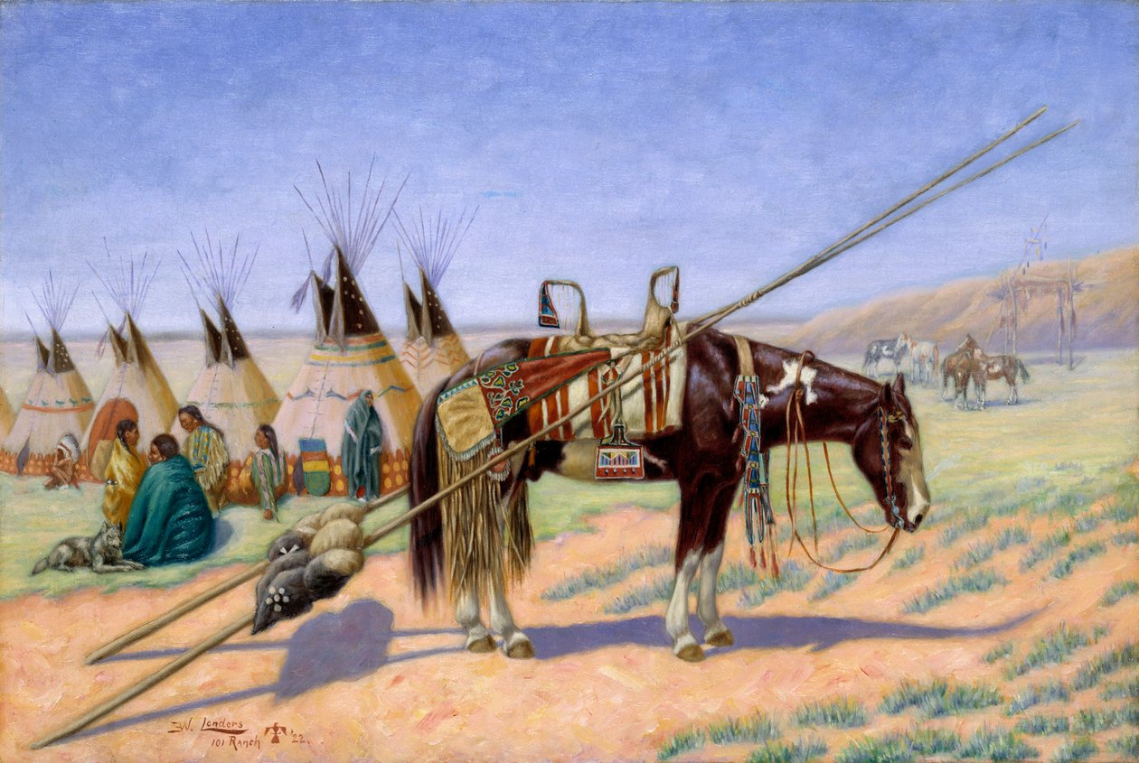 Indianere i leiren på 101 Ranch, 1922. av Emil W. Lenders