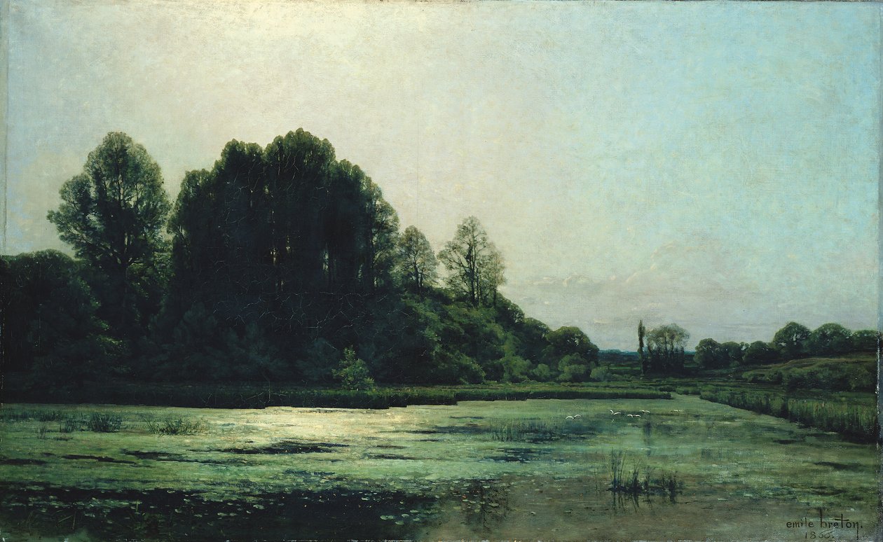 Landskap ved Cernay, 1866 av Emile Adelard Breton