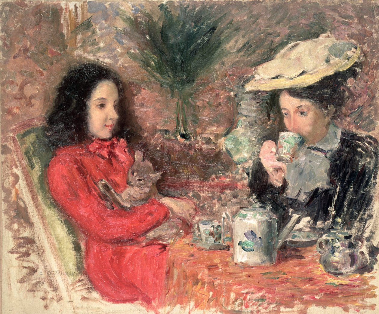 Tea Time, ca.1900 av Emile Alfred Dezaunay