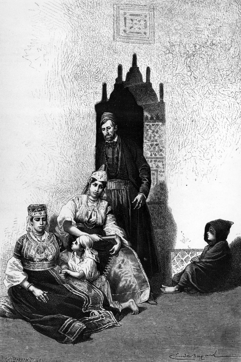 En jødisk familie i Marokko, 1878 av Emile Antoine Bayard