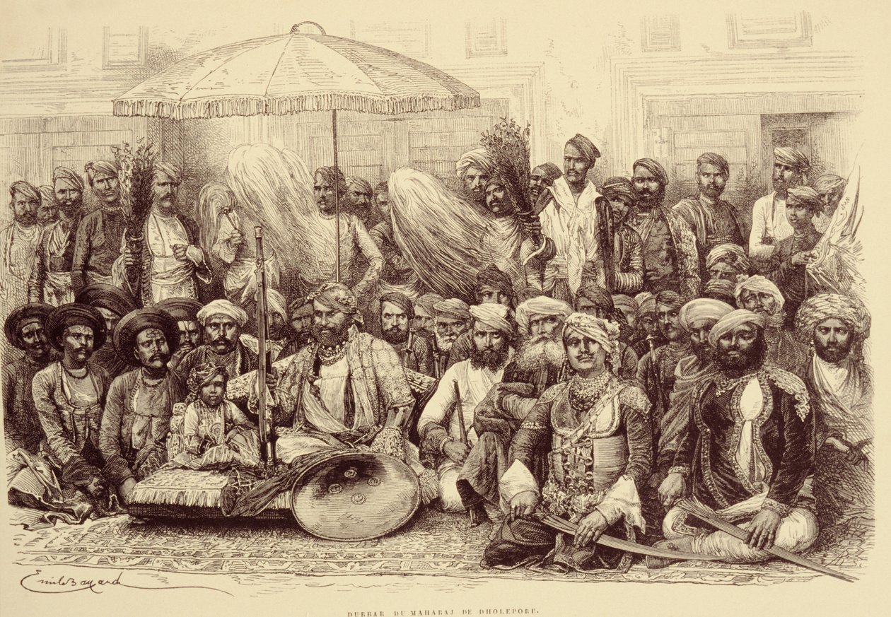 Durbar fra Maharajah av Dholpur, 1878 av Emile Antoine Bayard