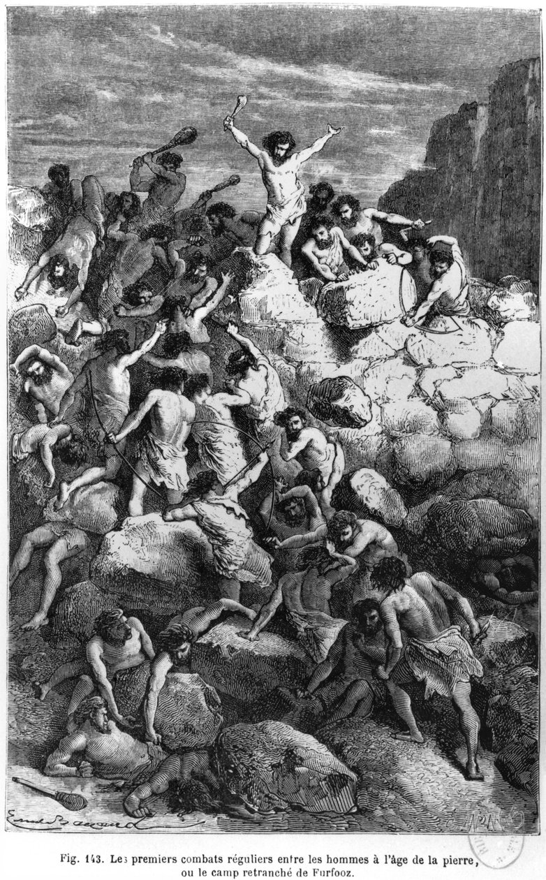 First Fights of the Stone Age, illustrasjon fra 