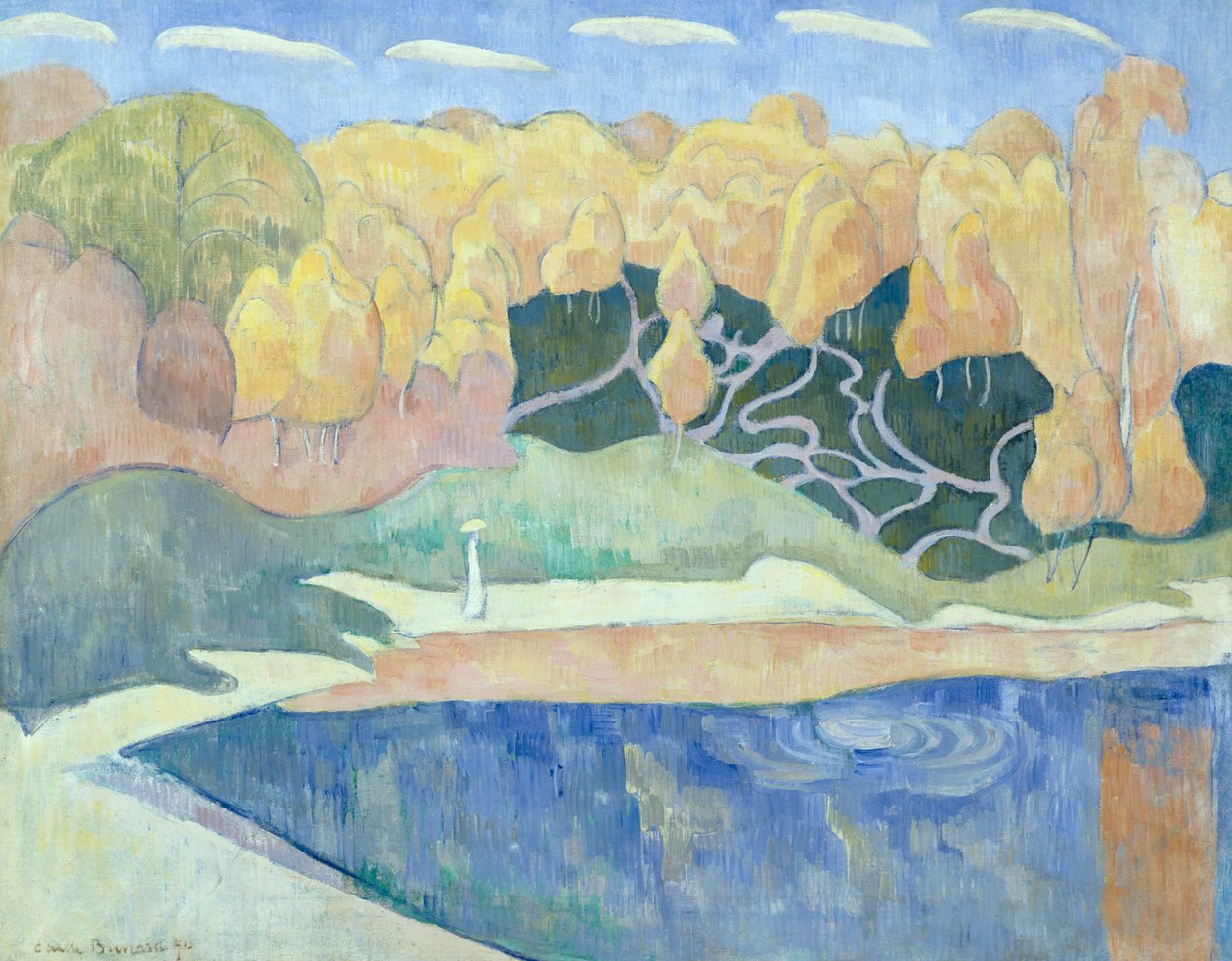 Kvinne som går på bredden av Aven, 1890 av Emile Bernard