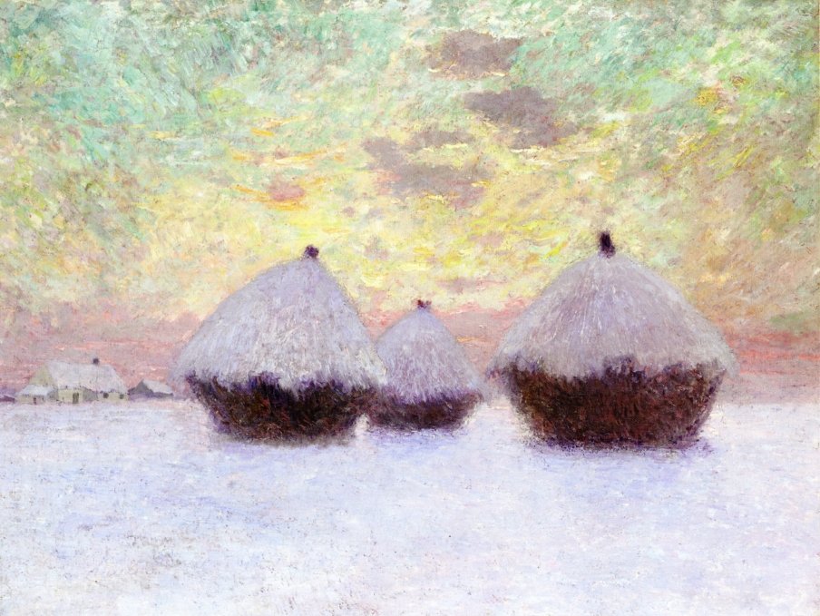 Høstakker i snøen av Emile Claus