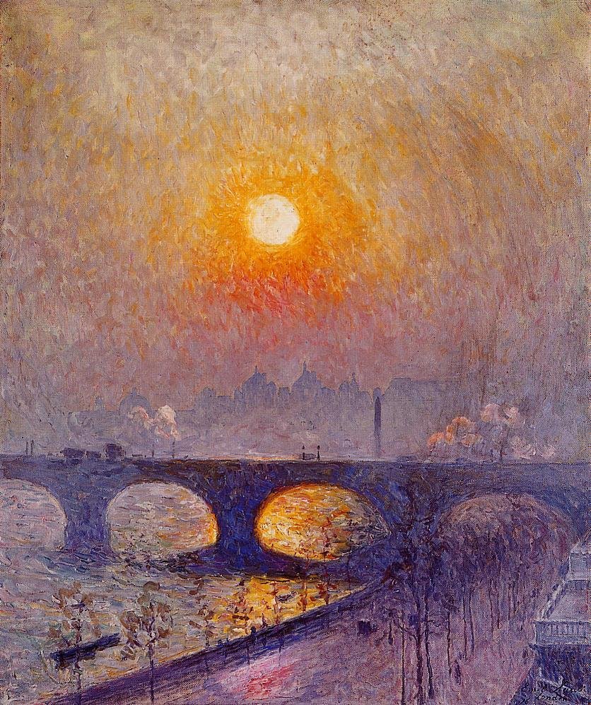 Solnedgang over Waterloo Bridge | Emile Claus | Kunstrykk