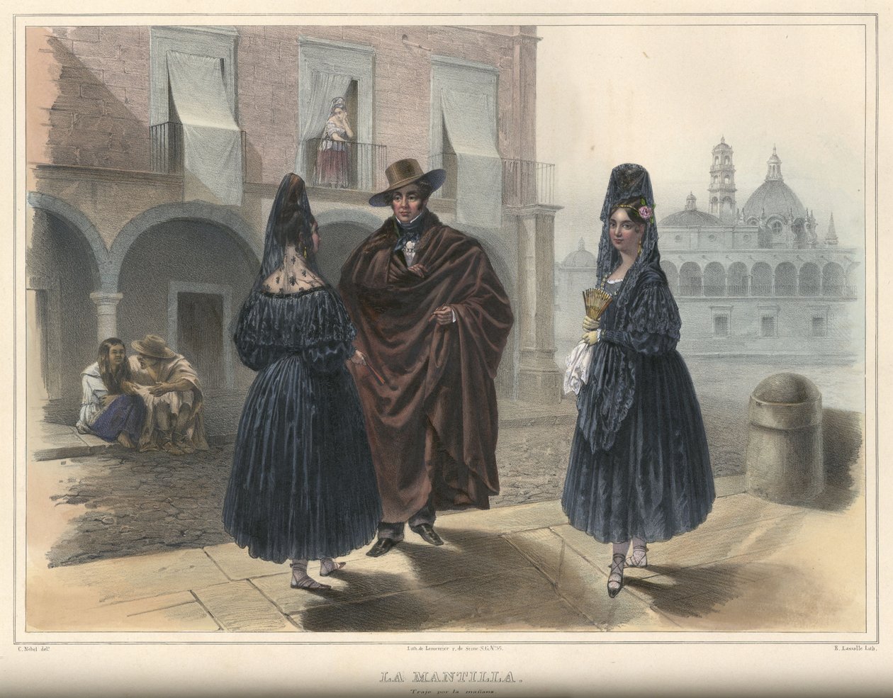 La Mantilla, kostymegruppe av Emile Lassalle