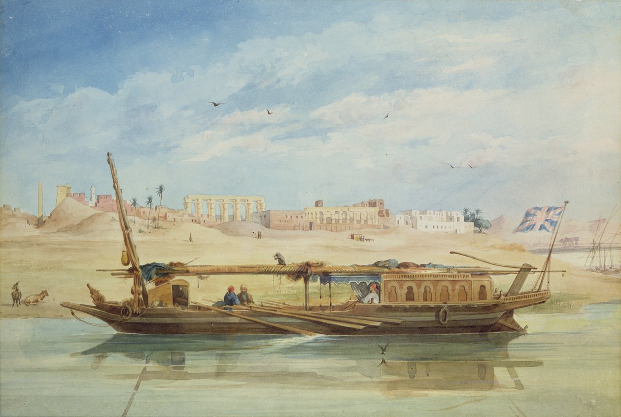 Kanga ved Nilen ved Luxor av Emile Prisse d