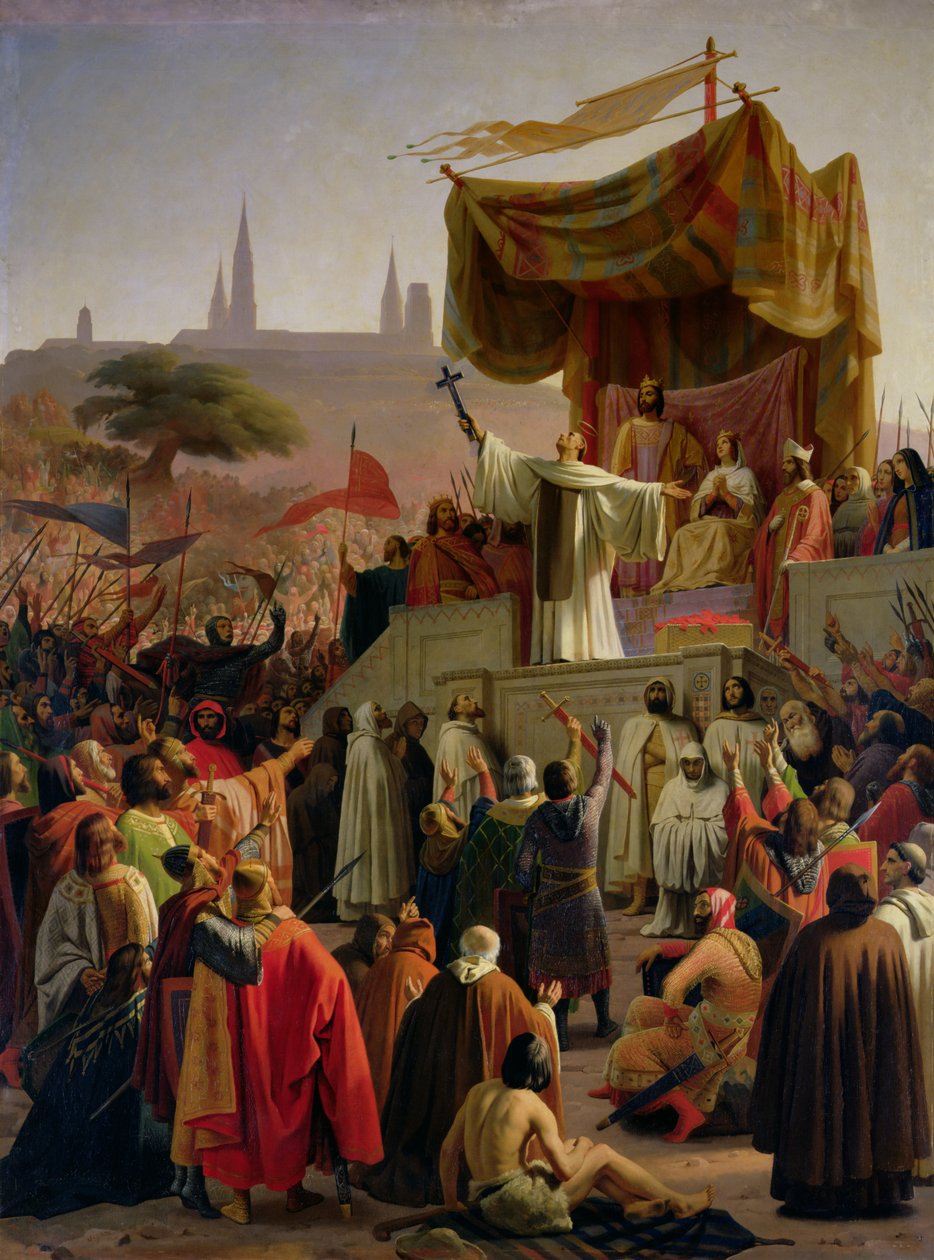 St. Bernard forkynner det andre korstoget i Vezelay, 31. mars 1146, 1840 av Emile Signol
