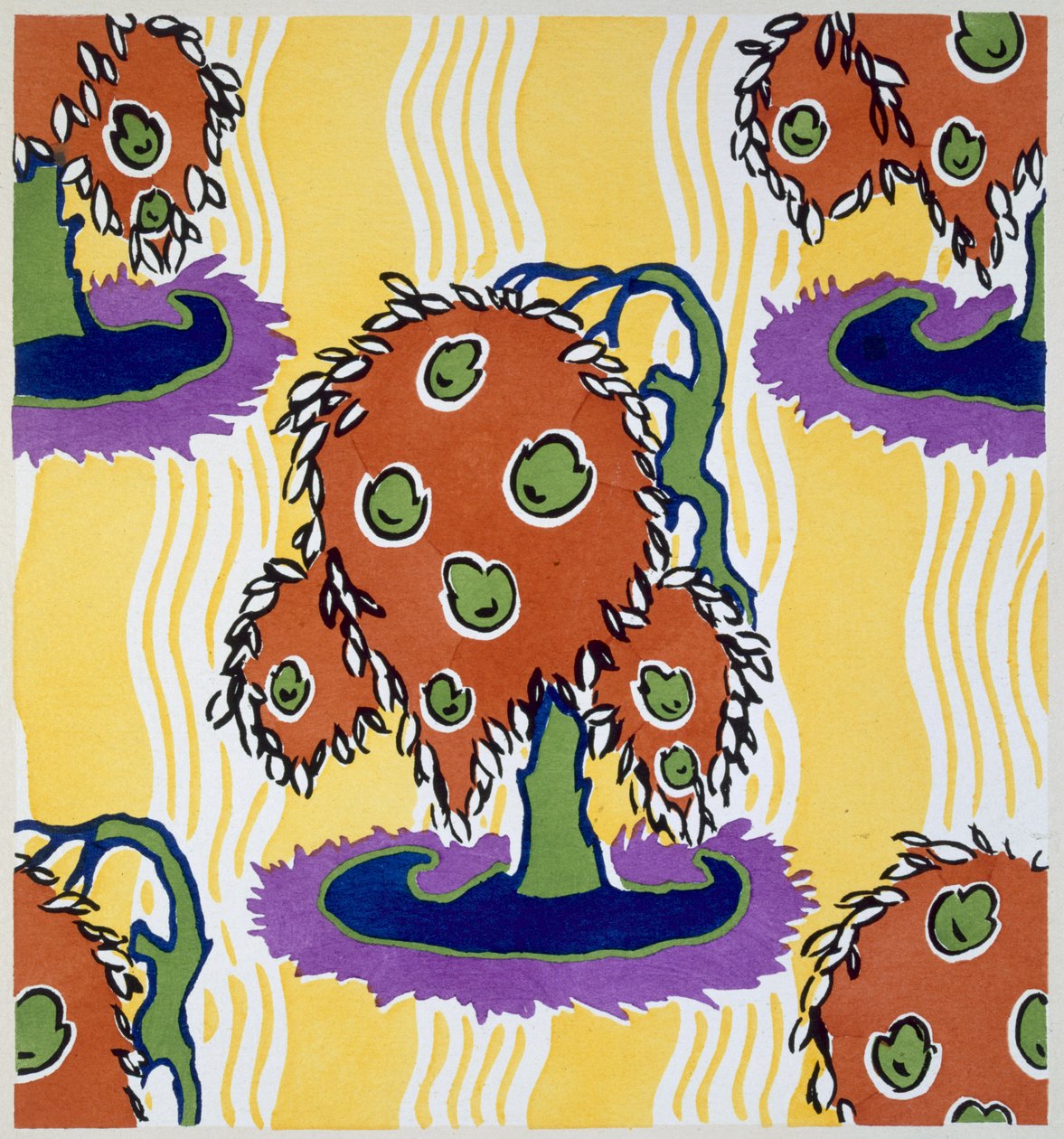 Design fra 'Floreal Dessins & Coloris Nouveaux', utgitt Paris, ca. 1925 (farge litho) av Émile Allain Séguy