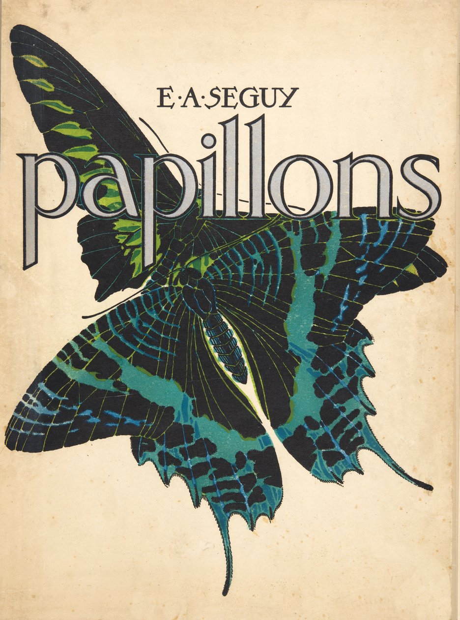 Forside fra Butterflies, pub. 1925 (stensiltrykk) av Émile Allain Séguy