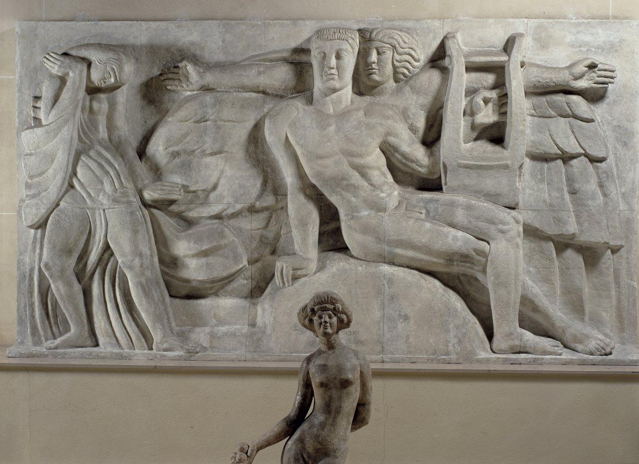 Apollo i meditasjon med en muse, 1912 av Emile Antoine Bourdelle
