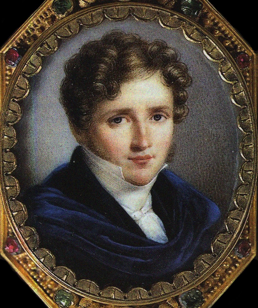 Portrett av forfatteren Alfred de Vigny, Litografi av Emile Lassalle av Emile (after) Lassalle