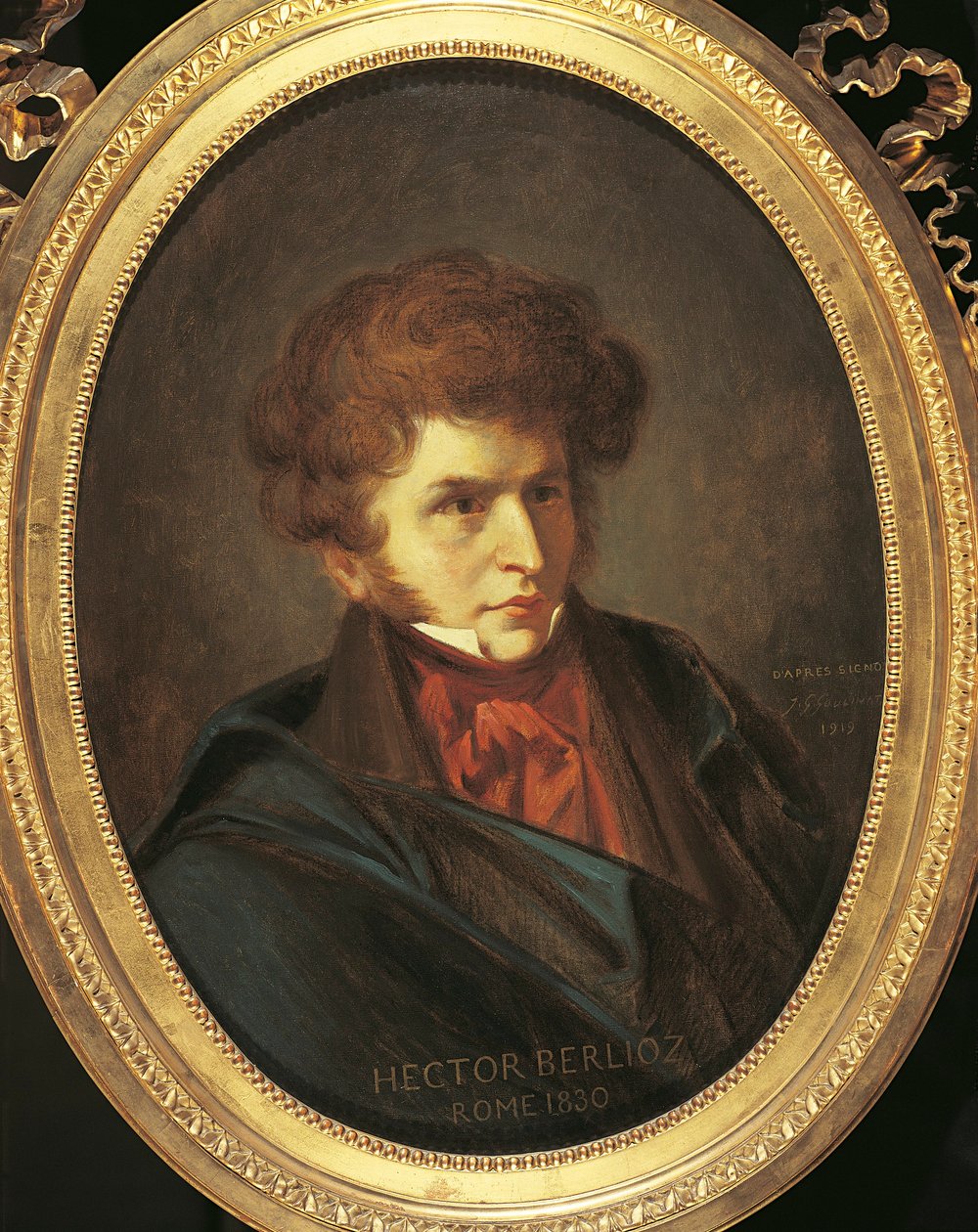 Frankrike, La-Cote-Saint-Andre, Portrett av Hector Berlioz av Emile (after) Signol