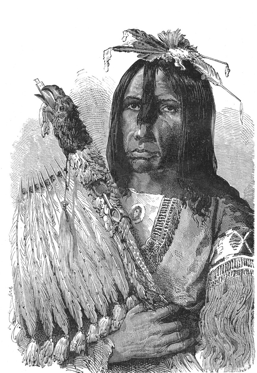 Sjef for CREEKS-indianerne, fra sørøst i USA. av Emile Antoine Bayard