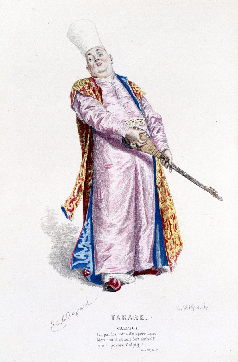 Komplett verk av Beaumarchais (1732-1799) av Edouard Fournier.Ed. Laplace, Sanchez et Cie, Paris 1876 9gravering) av Emile Antoine Bayard