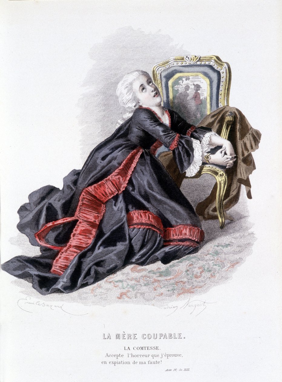 Komplett verk av Beaumarchais (1732-1799) av Edouard Fournier, red. Laplace, Sanchez et Cie, Paris 1876 (gravering) av Emile Antoine Bayard