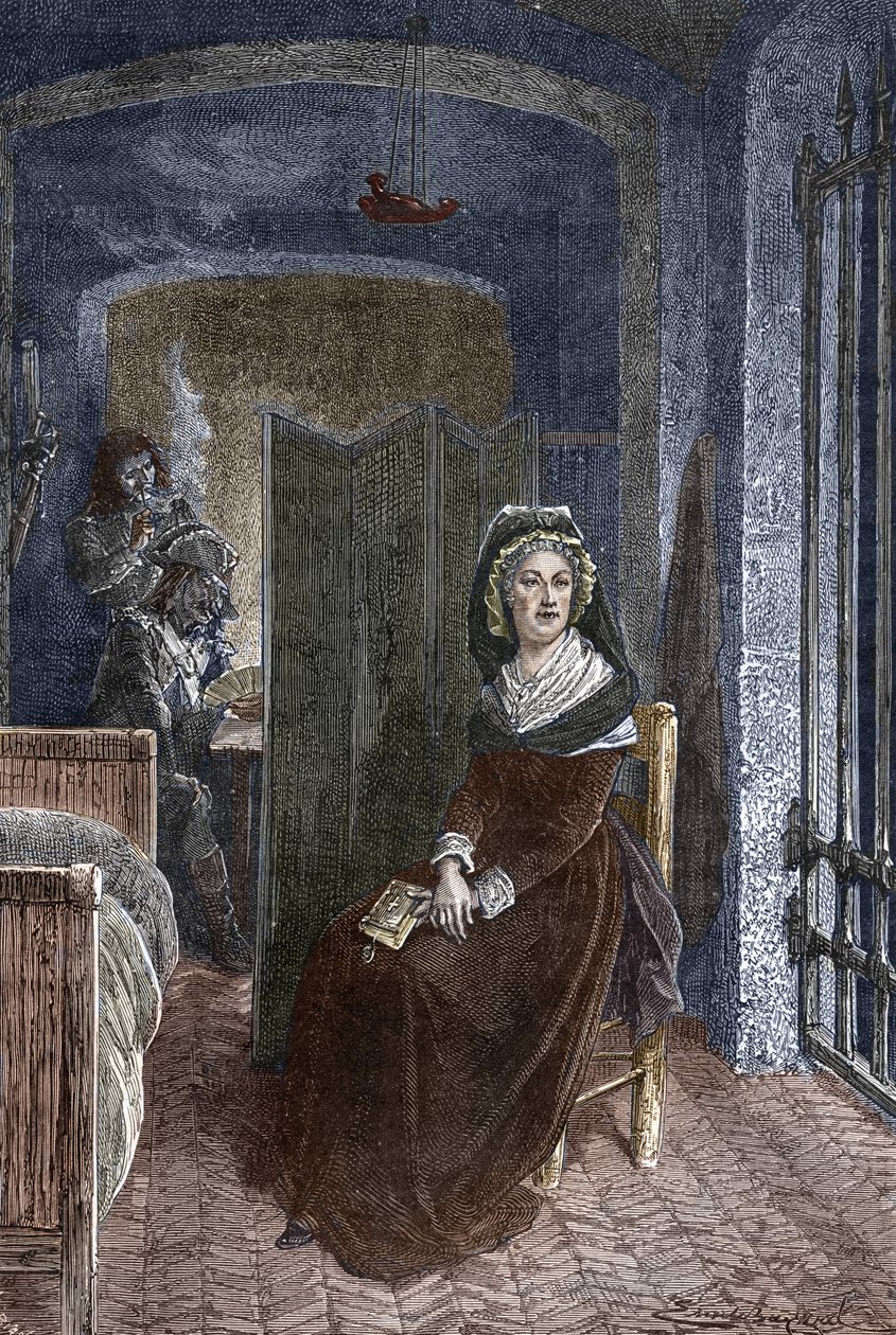 Marie Antoinette låst inne i Conciergerie-fengselet i Paris av Emile Antoine Bayard