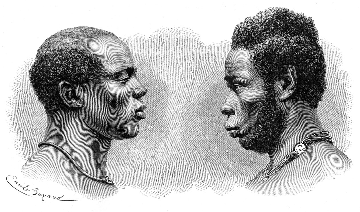 To menn fra Fransk Guinea, ca 1850-1890. av Emile Antoine Bayard