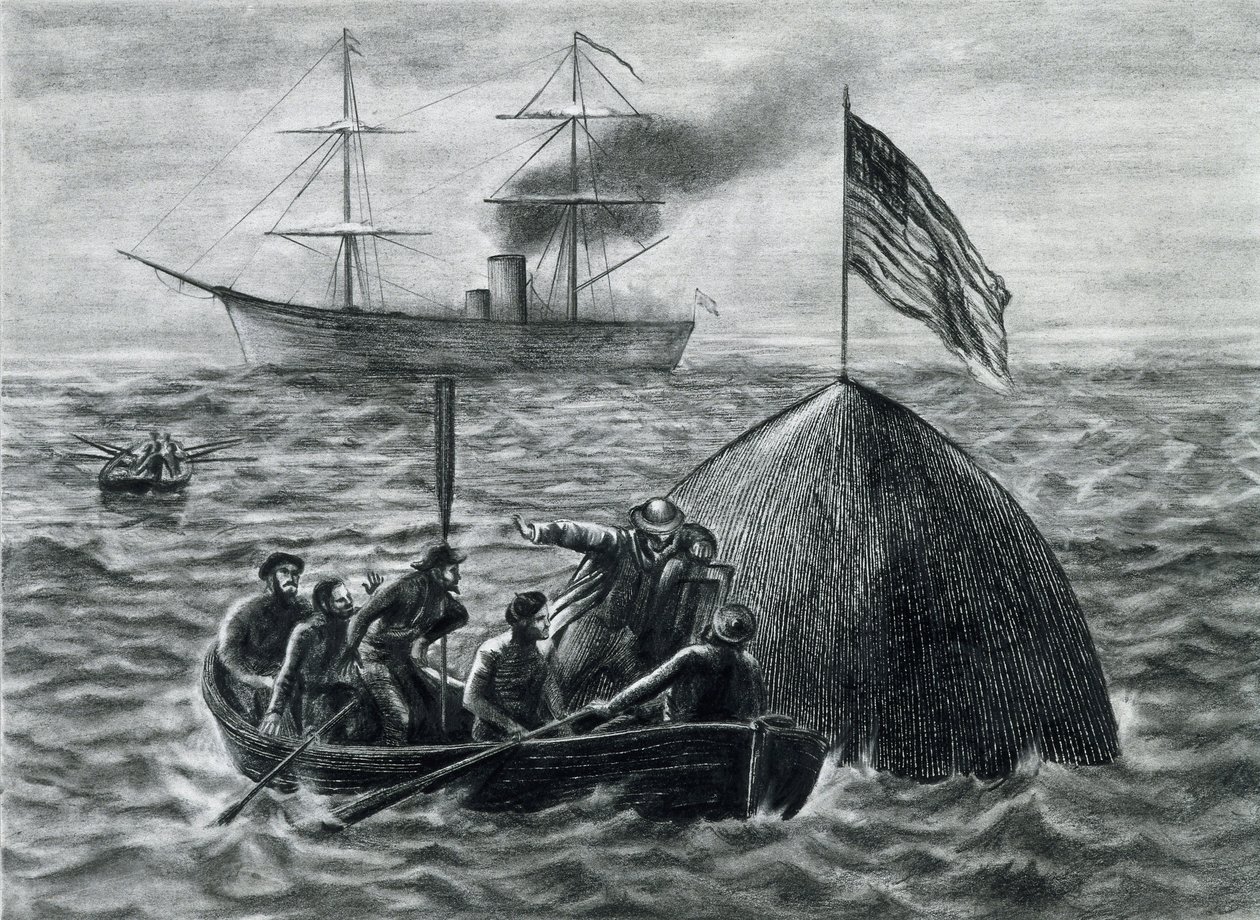 illustrasjon til romanen "Fra jorden til månen" av Emile Antoine Bayard