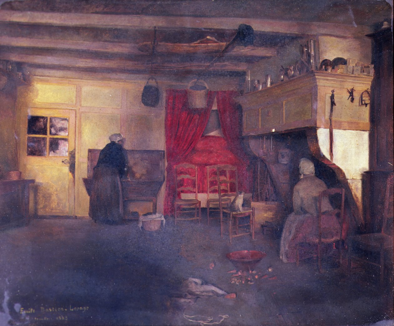 Bondeinteriør i Damvilliers, 1882 av Emile Bastien Lepage