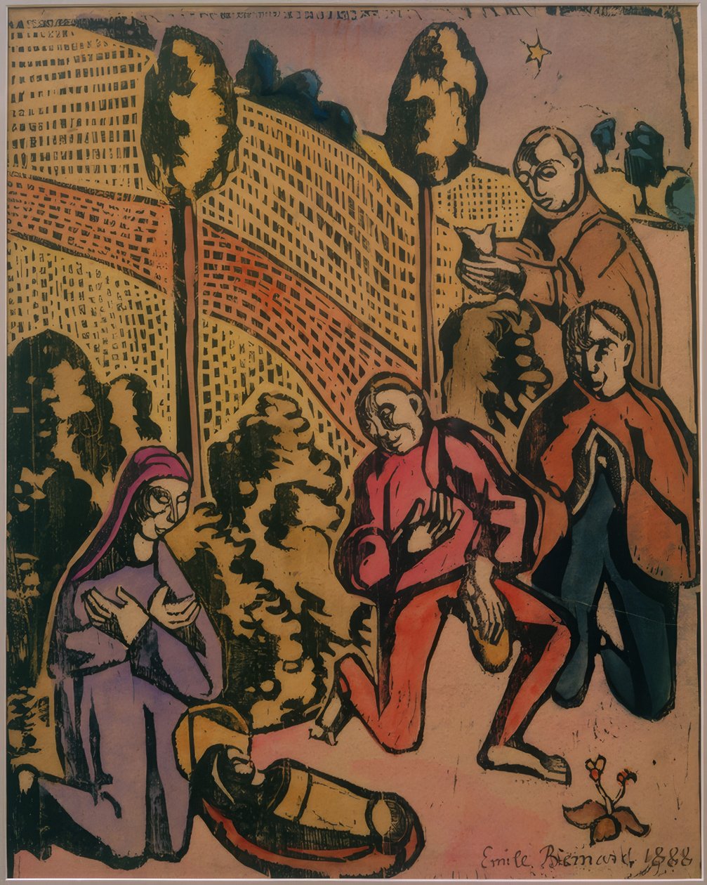 Tilbedelse av hyrdene av Emile Bernard