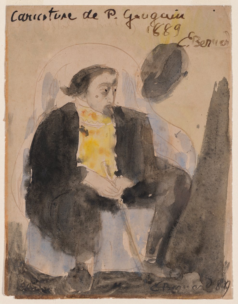 Karikatur av Paul Gauguin av Emile Bernard