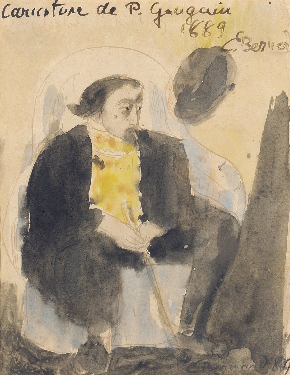 Karikatur av Paul Gauguin, 1889 av Emile Bernard