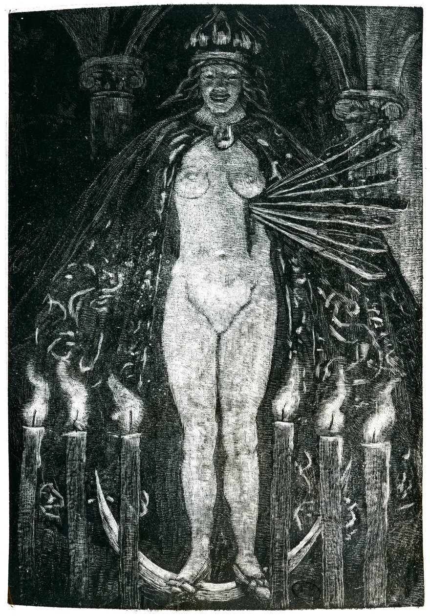 Illustrasjon for dikt av Charles Baudelaire (1821-67) (gravering) (s/hvitt foto) av Emile Bernard