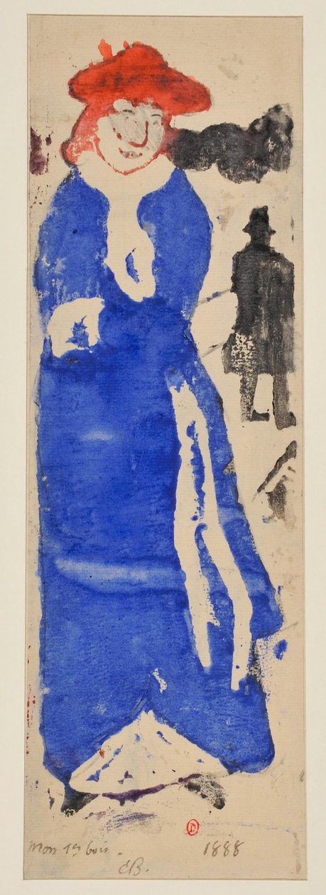 Die Dame mit dem Muff [Probe a] av Emile Bernard