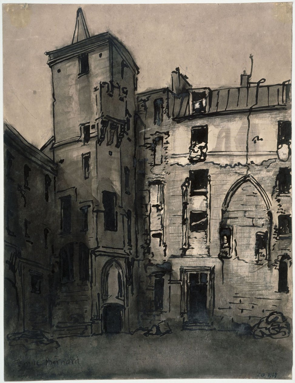 Gårdsplassen ved Hôtel de Sens av Emile Bernard