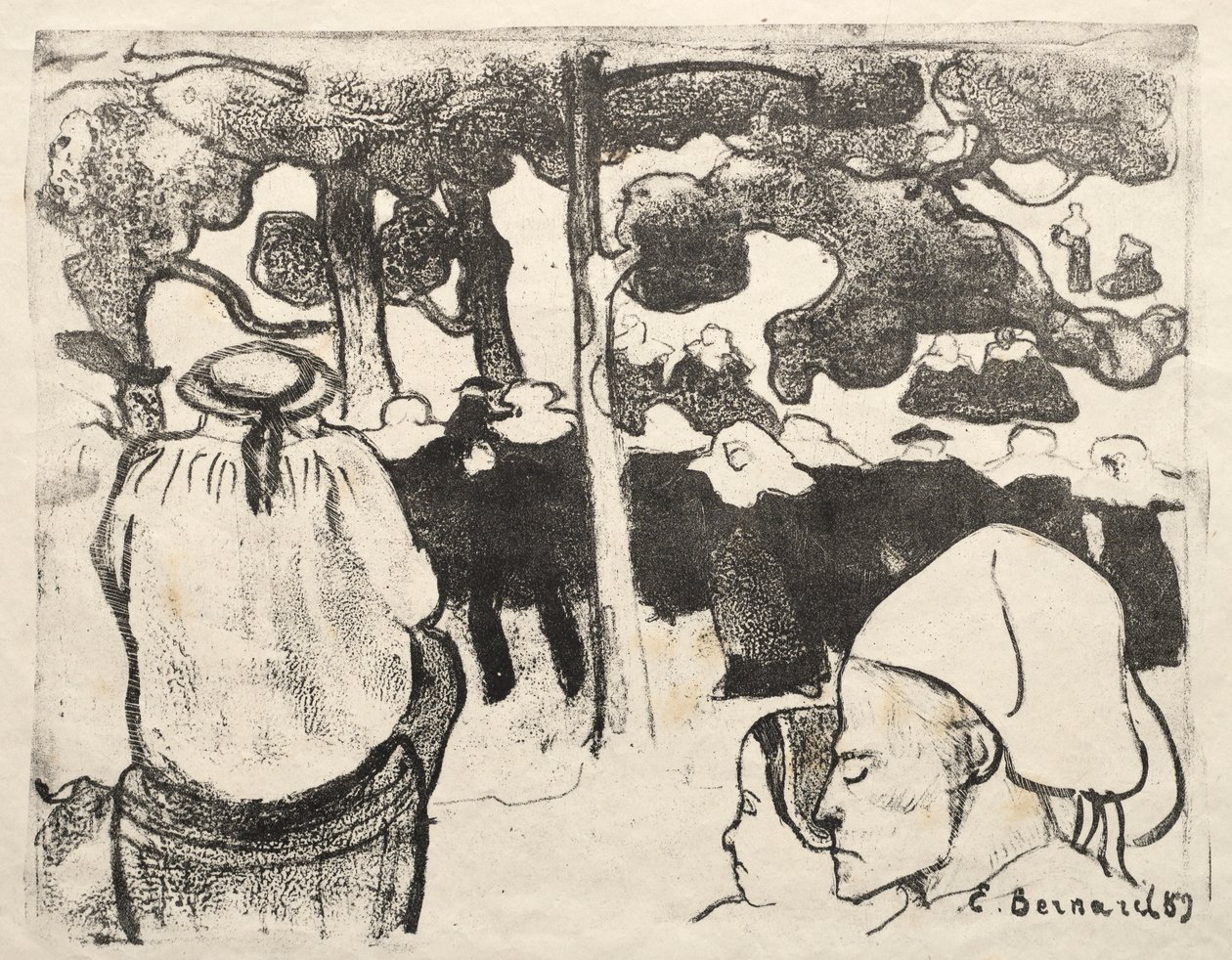 Les Bretonneries: Bryllup i Bretagne (La Noce en Bretange) av Emile Bernard