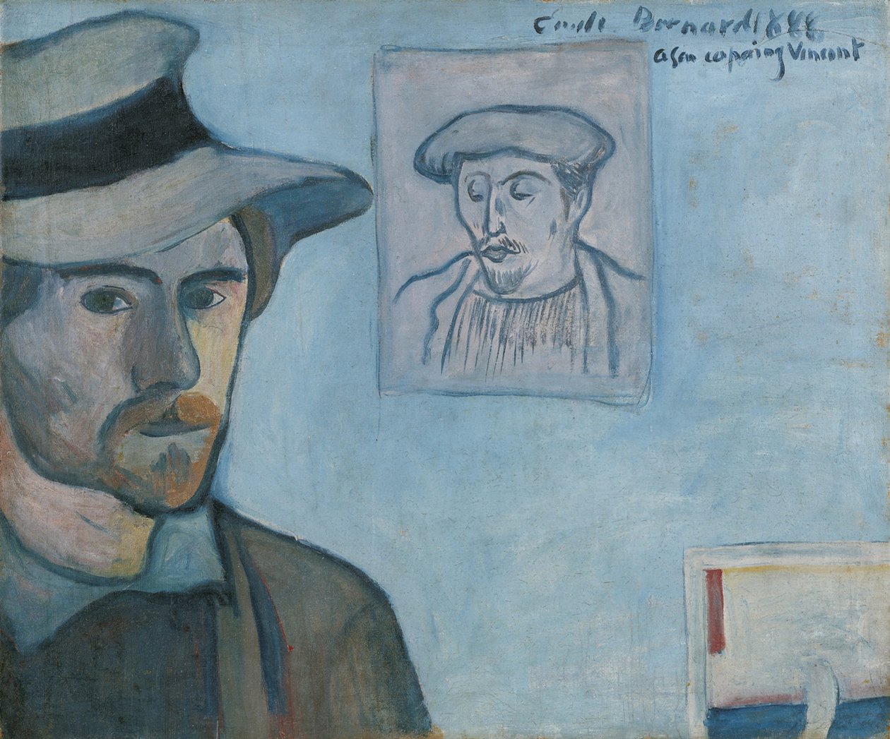 Selvportrett med Portrait of Gauguin, 1888 av Emile Bernard