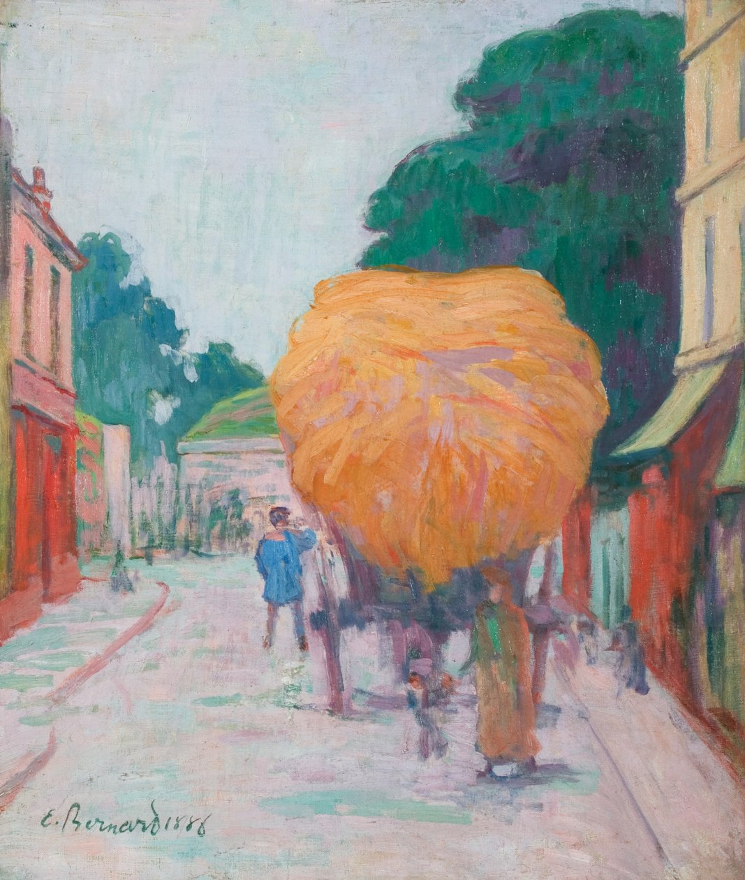 The Gate of Asnieres: The Char of Hay, 1886 av Emile Bernard