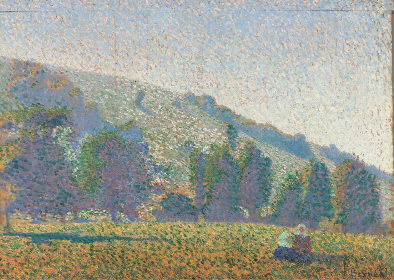To bretonske kvinner på en eng av Emile Bernard