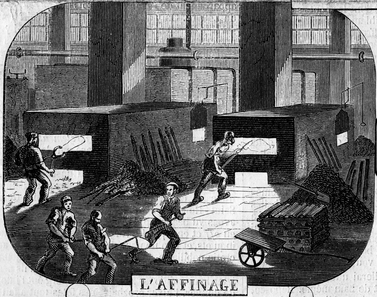 Forges de la Franche Comte: raffinering med puddlerovner. Factory of Fraisans, Jura (39) av Emile Bourdelin