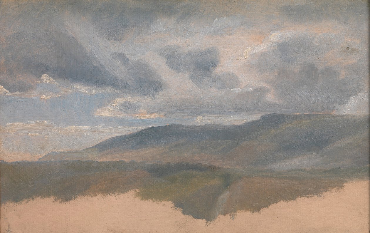 Landskapsstudie med skyer, ca. 1829-31. av Emile Charles Joseph Loubon