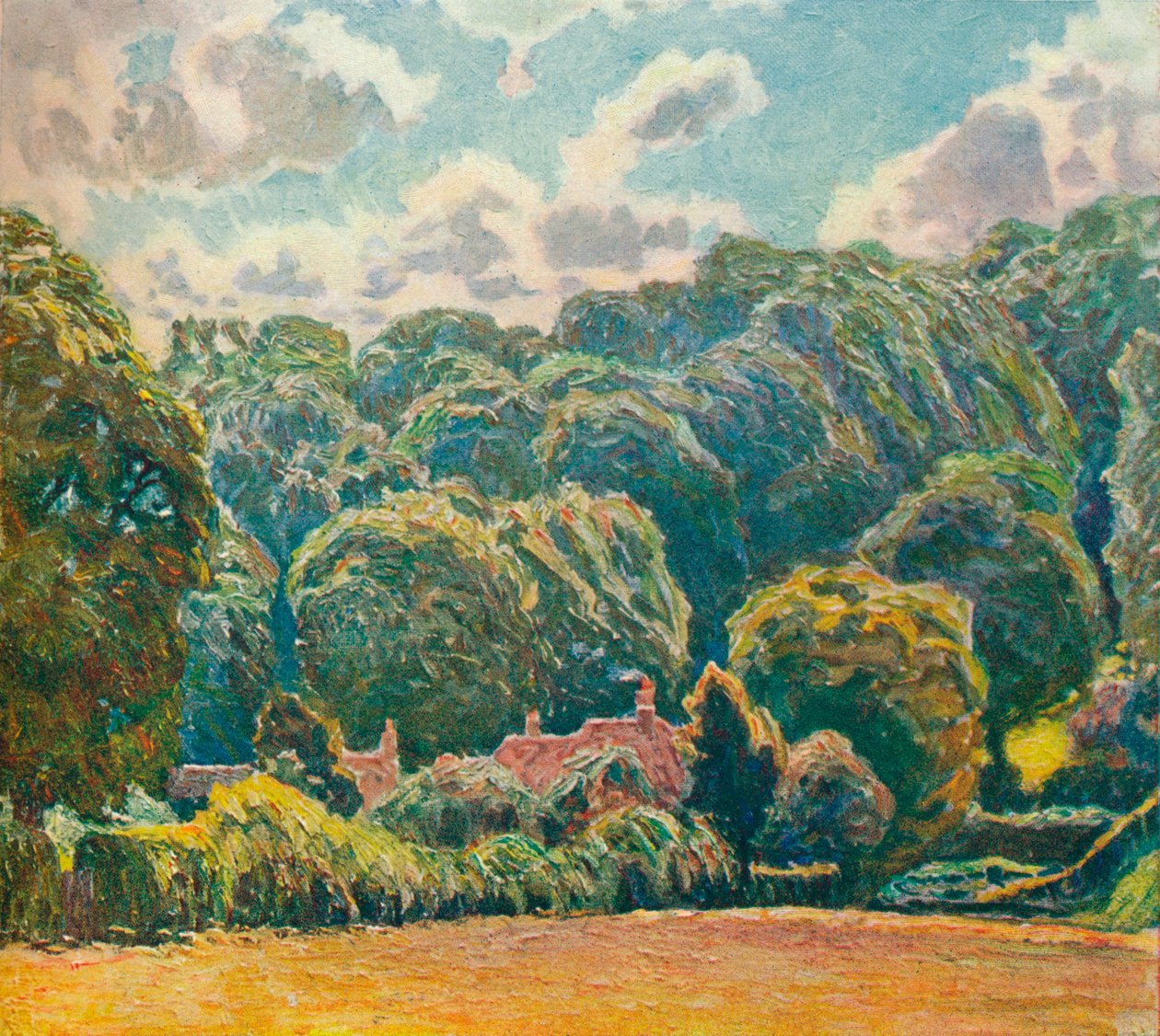 A Wooded Hillside, Upton Grey, c1914 av Emile Claus