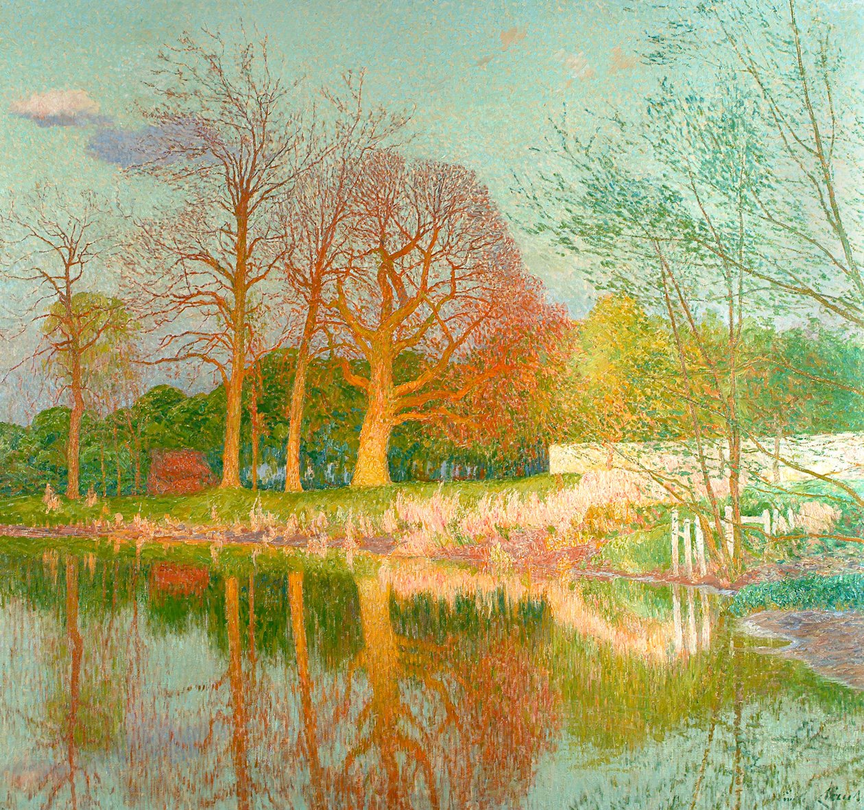 Kastanjetre i kveldssolen av Emile Claus
